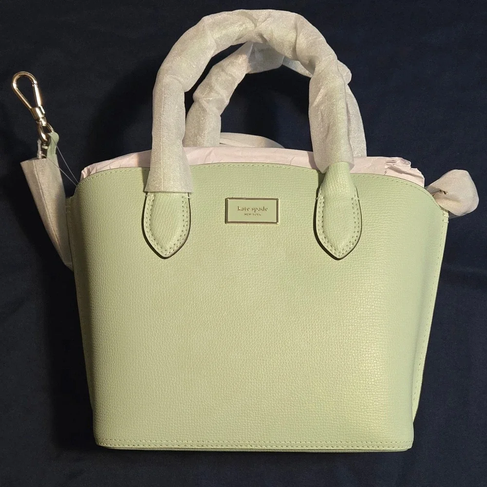 Kate Spade New York Suite Pistachio Leather Tote Crossbody Bag KK826‎